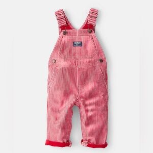 NWT OshKosh Baby Boy Hickory Stripe Overalls